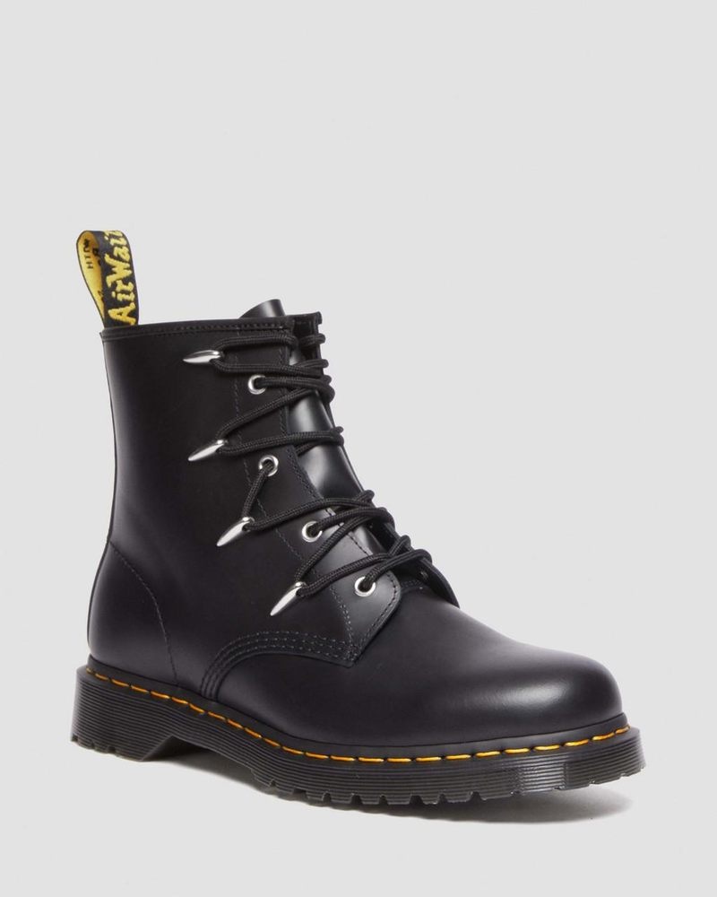 Black Dr Martens 1460 Alien Hardware Leather Lace Up Boots (Danuibo) Boots | BA70-Y2EI