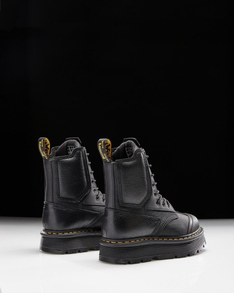 Black Dr Martens 1460 Beta Zebzag Platform Boots (Lunar+Sorento+Hub Ripstop) Platforms Boots | PZ91-M0GG