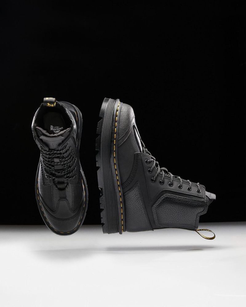 Black Dr Martens 1460 Beta Zebzag Platform Boots (Lunar+Sorento+Hub Ripstop) Platforms Boots | PZ91-M0GG