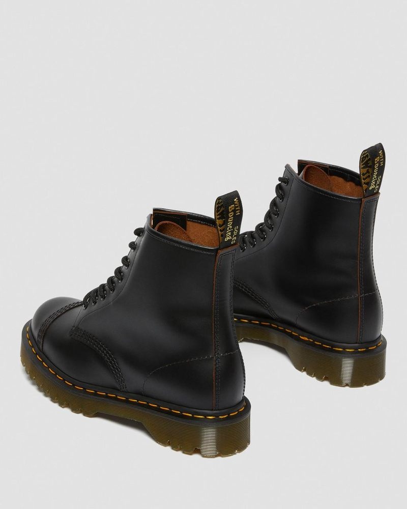 Black Dr Martens 1460 Bex Made in England Toe Cap Lace Up Boots (Quilon) Platforms | GZ31-E3WC