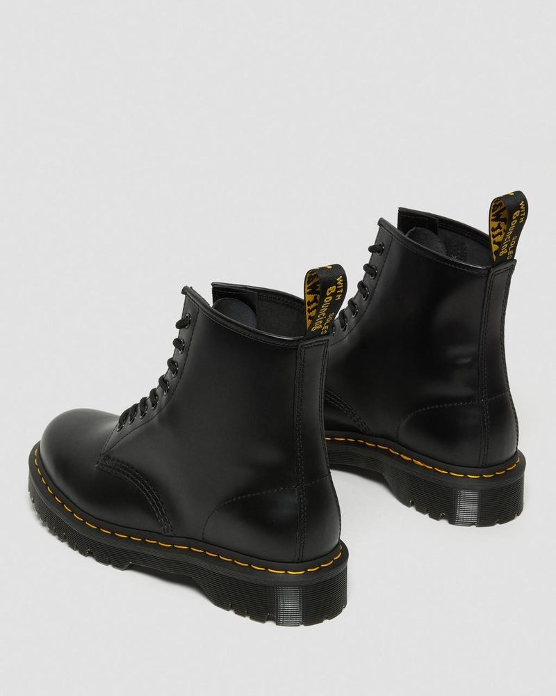 Black Dr Martens 1460 Bex Smooth Leather Lace Up Boots (Smooth Leather) Platforms Boots | WE70-Z7MO