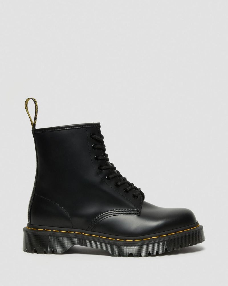 Black Dr Martens 1460 Bex Smooth Leather Lace Up Boots (Smooth Leather) Platforms Boots | WE70-Z7MO