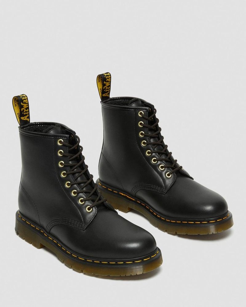 Black Dr Martens 1460 DM's Wintergrip Leather Lace Up Boots (Blizzard Wp) Boots | HM48-C2ZF