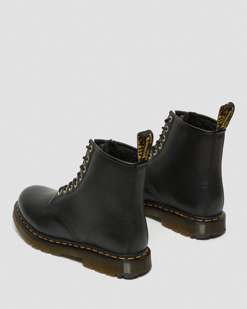 Black Dr Martens 1460 DM's Wintergrip Leather Lace Up Boots (Blizzard Wp) Boots | HM48-C2ZF