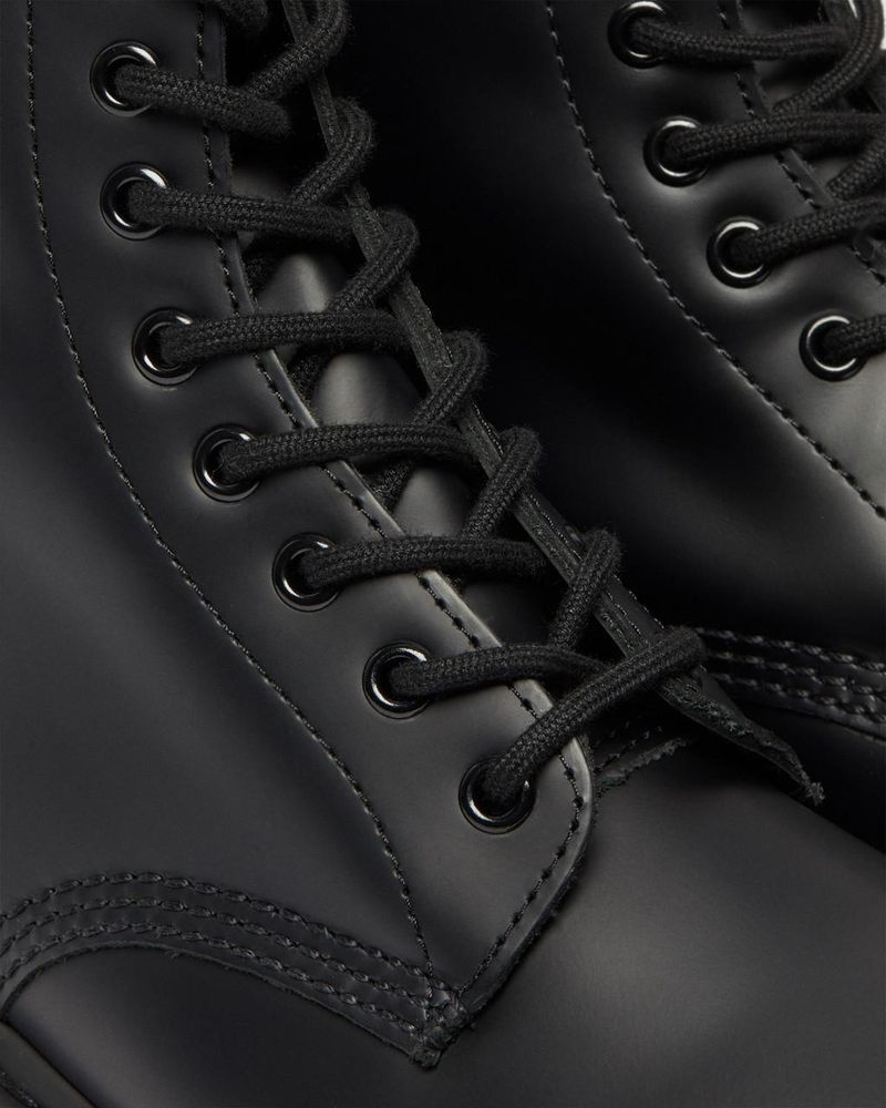 Black Dr Martens 1460 Mono Smooth Leather Lace Up Boots (Smooth Leather) Boots | QD50-N5MQ