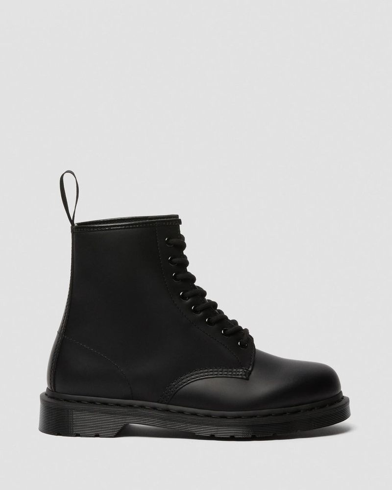 Black Dr Martens 1460 Mono Smooth Leather Lace Up Boots (Smooth Leather) Boots | QD50-N5MQ