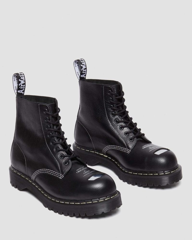 Black Dr Martens 1460 Pascal Bex Exposed Steel Toe Lace Up Boots (Overdrive) Boots | HX31-D3CV