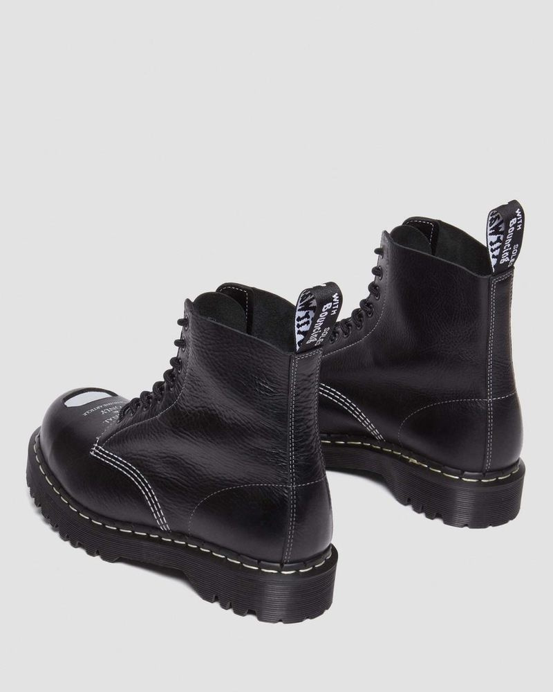 Black Dr Martens 1460 Pascal Bex Exposed Steel Toe Lace Up Boots (Overdrive) Boots | HX31-D3CV