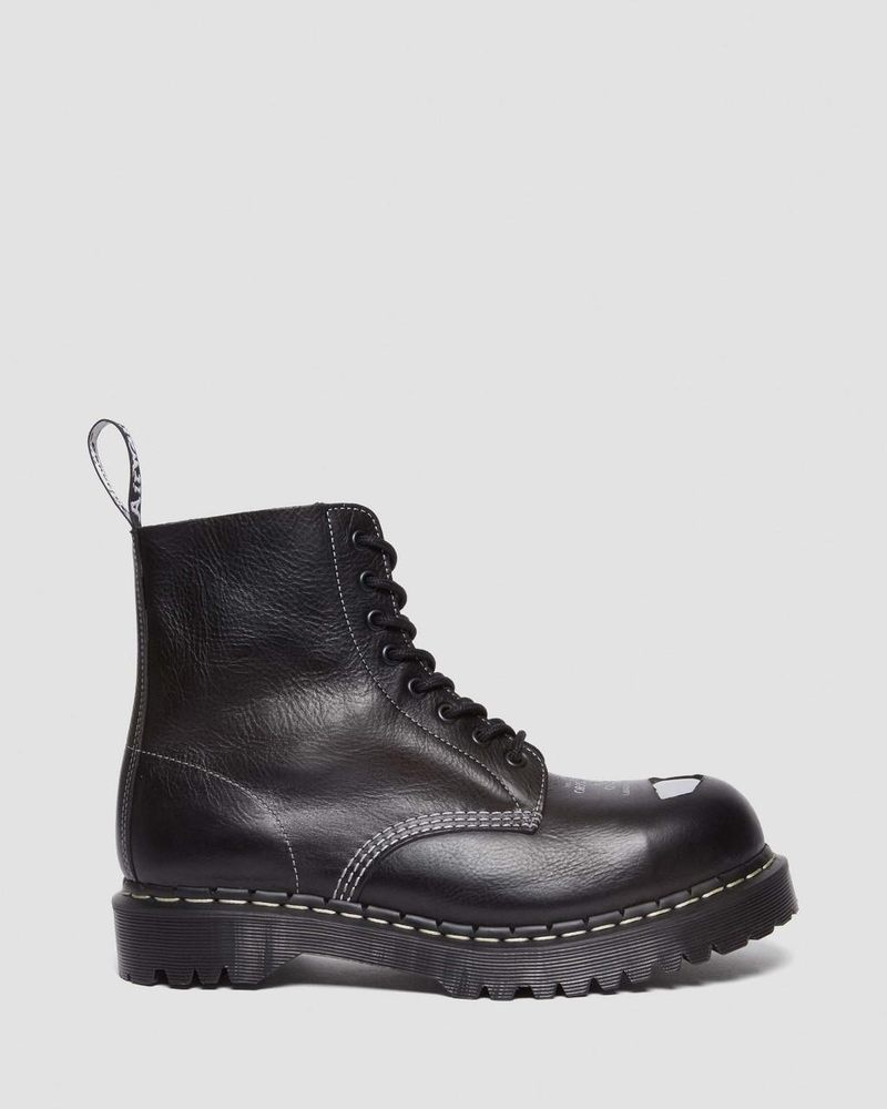 Black Dr Martens 1460 Pascal Bex Exposed Steel Toe Lace Up Boots (Overdrive) Boots | HX31-D3CV