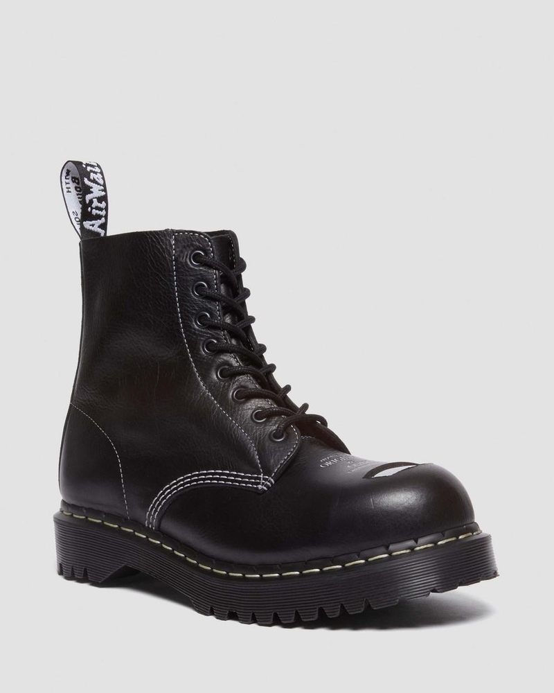 Black Dr Martens 1460 Pascal Bex Exposed Steel Toe Lace Up Boots (Overdrive) Boots | HX31-D3CV