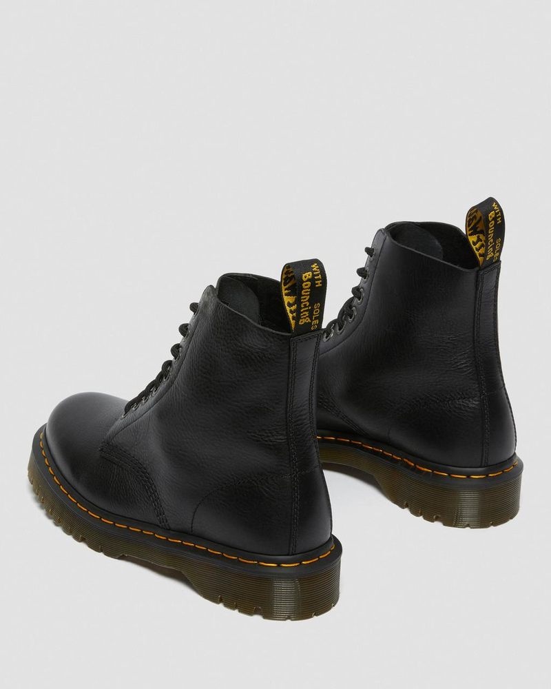 Black Dr Martens 1460 Pascal Bex Pisa Leather Lace Up Boots (Pisa) Platforms Boots | AV38-W8LN