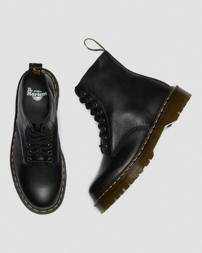 Black Dr Martens 1460 Pascal Bex Pisa Leather Lace Up Boots (Pisa) Platforms Boots | AV38-W8LN