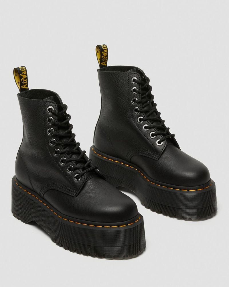 Black Dr Martens 1460 Pascal Max Leather Platform Boots (Pisa) Boots | JO16-W6VW