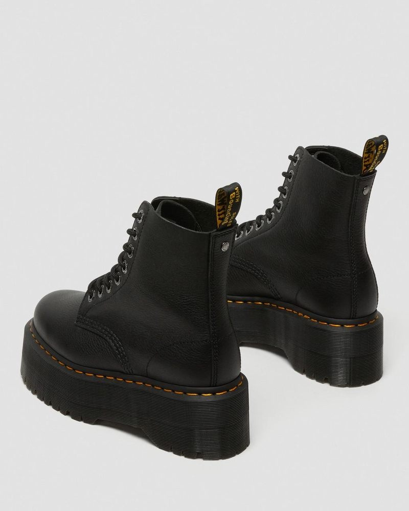 Black Dr Martens 1460 Pascal Max Leather Platform Boots (Pisa) Boots | JO16-W6VW