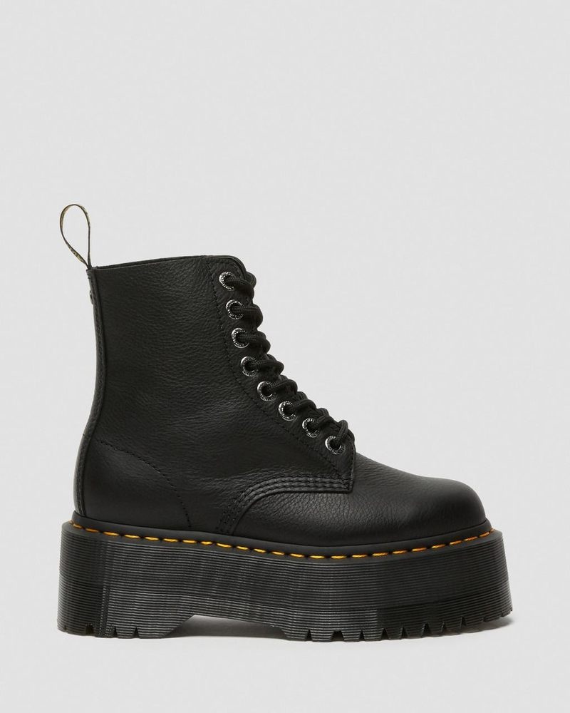 Black Dr Martens 1460 Pascal Max Leather Platform Boots (Pisa) Boots | JO16-W6VW