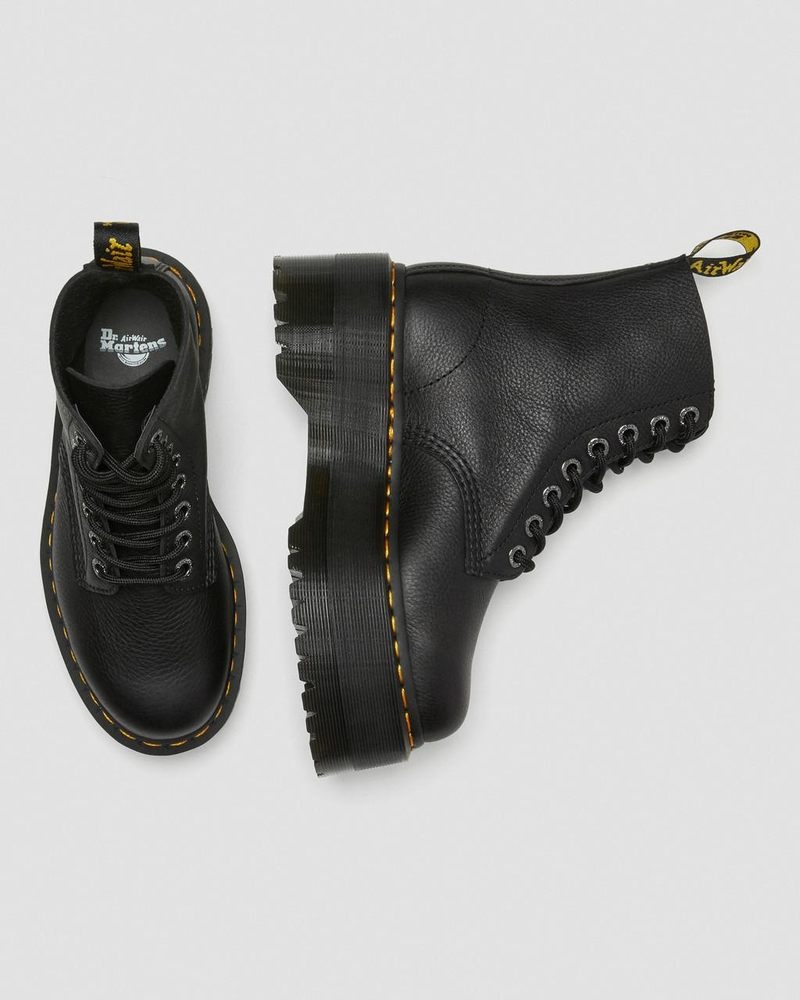 Black Dr Martens 1460 Pascal Max Leather Platform Boots (Pisa) Boots | JO16-W6VW