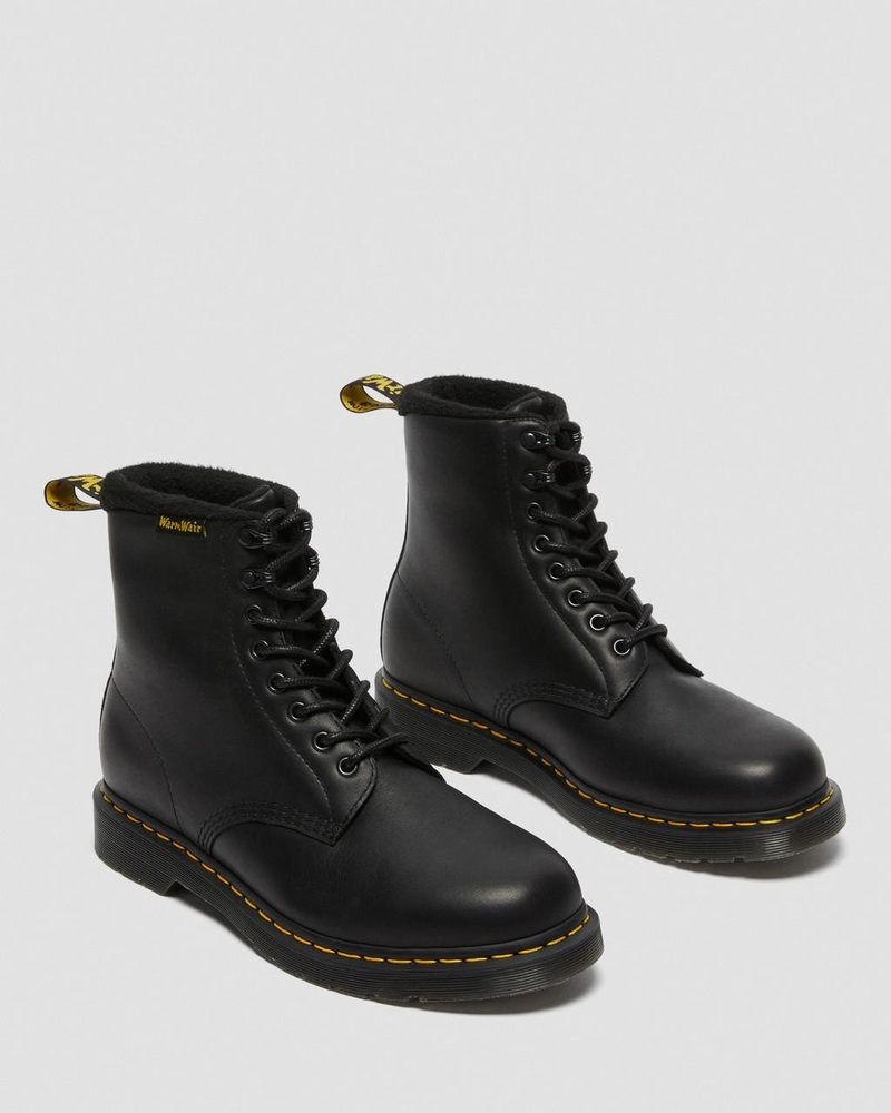 Black Dr Martens 1460 Pascal Warmwair Leather Lace Up Boots (Valor Wp) Boots | ZA84-L3GD