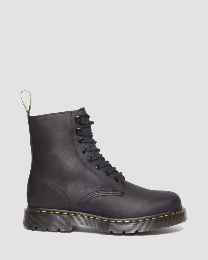 Black Dr Martens 1460 Pascal Wintergrip Outlaw Leather Lace Up Boots (Outlaw) Boots | MM76-G3KI