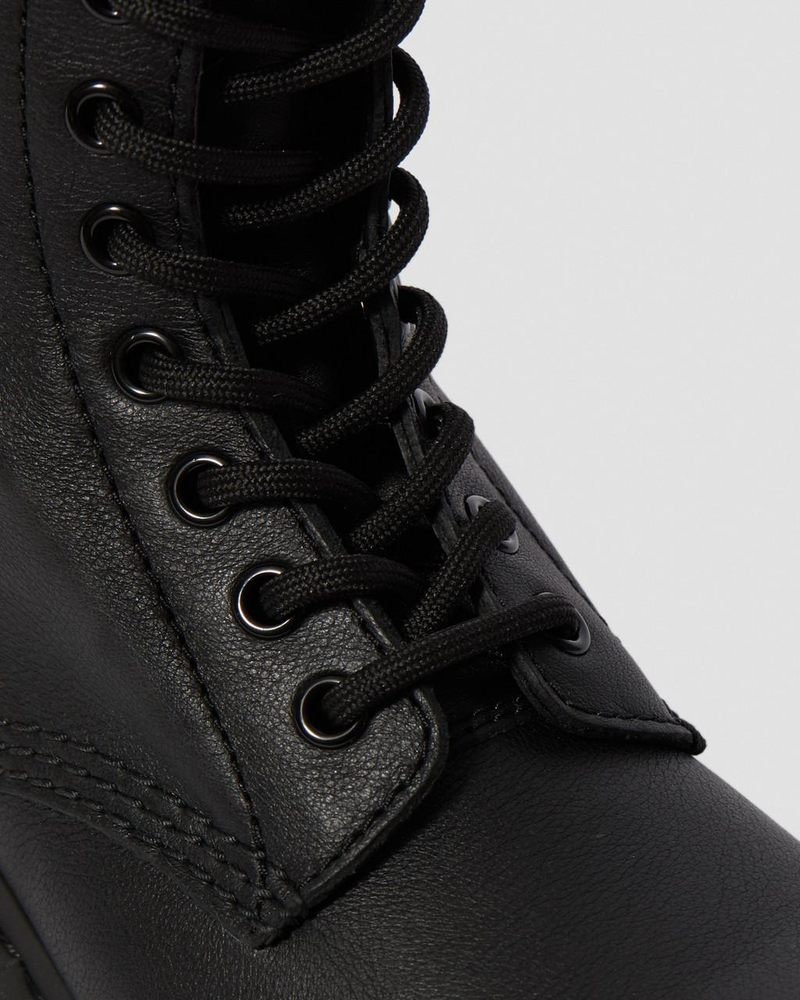 Black Dr Martens 1460 Pascal - Mono Lace Up Boots (Virginia) Boots | AJ25-O1SJ