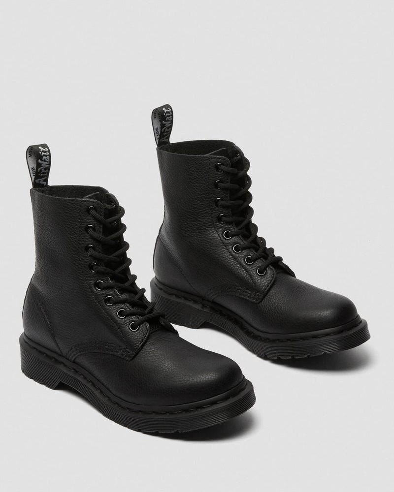 Black Dr Martens 1460 Pascal - Mono Lace Up Boots (Virginia) Boots | AJ25-O1SJ