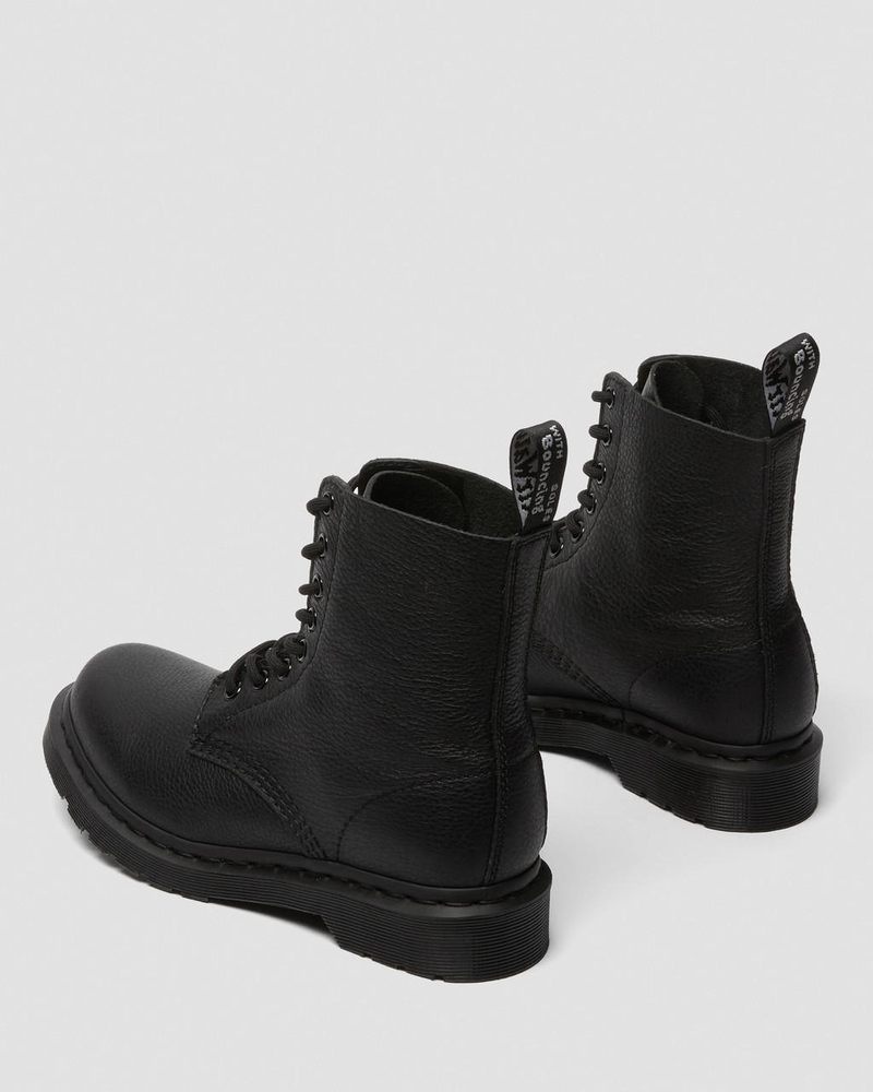 Black Dr Martens 1460 Pascal - Mono Lace Up Boots (Virginia) Boots | AJ25-O1SJ