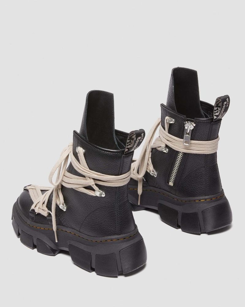 Black Dr Martens 1460 Rick Owens DMXL Megalace Leather Lace Up Boots (Lunar) Boots | ZQ18-C1QS