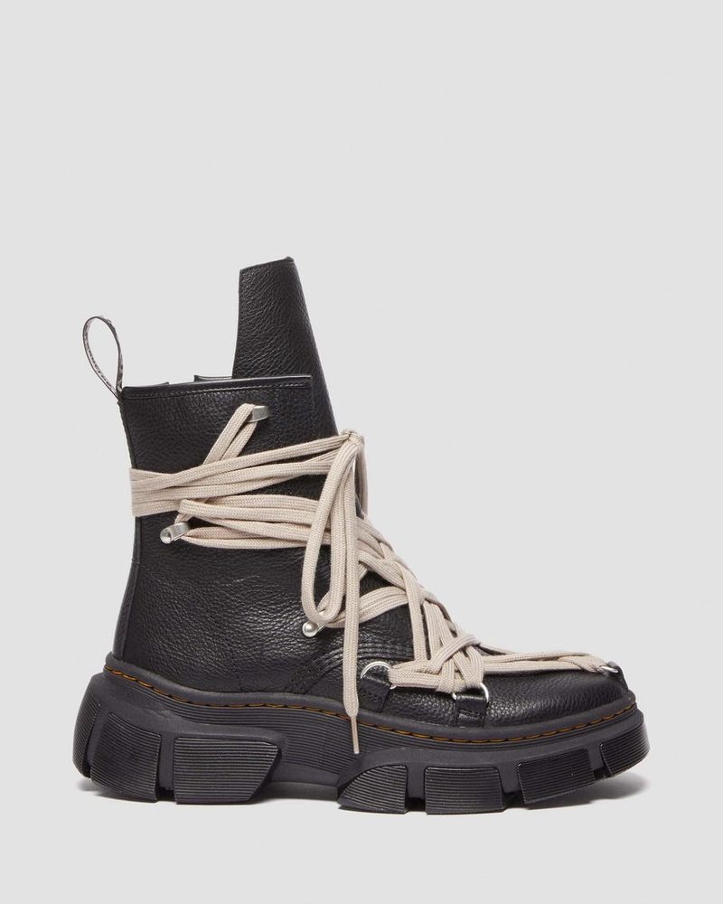 Black Dr Martens 1460 Rick Owens DMXL Megalace Leather Lace Up Boots (Lunar) Boots | ZQ18-C1QS