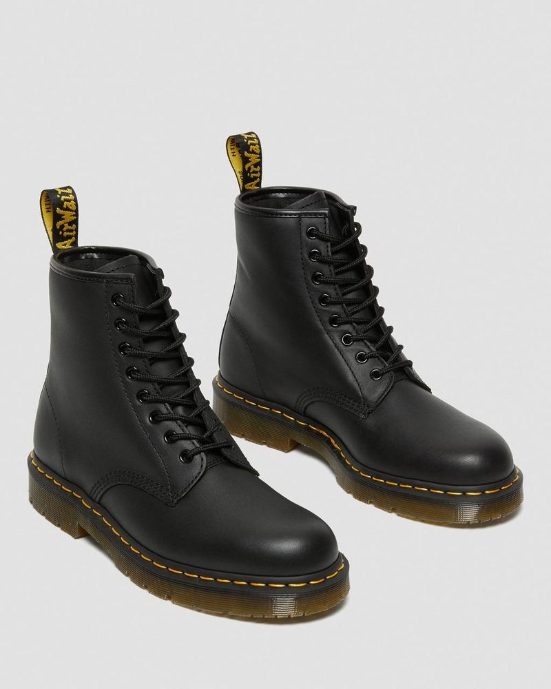 Black Dr Martens 1460 Slip Resistant Leather Lace Up Boots (Industrial Full Grain) Boots | PG66-W7JK