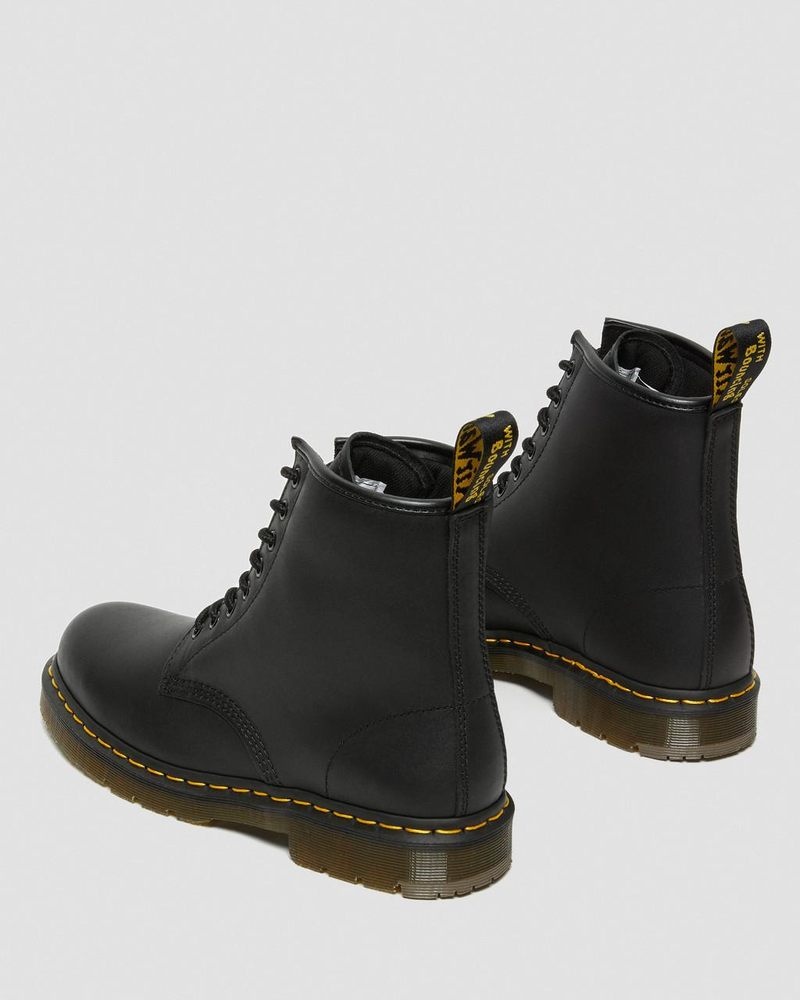 Black Dr Martens 1460 Slip Resistant Leather Lace Up Boots (Industrial Full Grain) Boots | PG66-W7JK