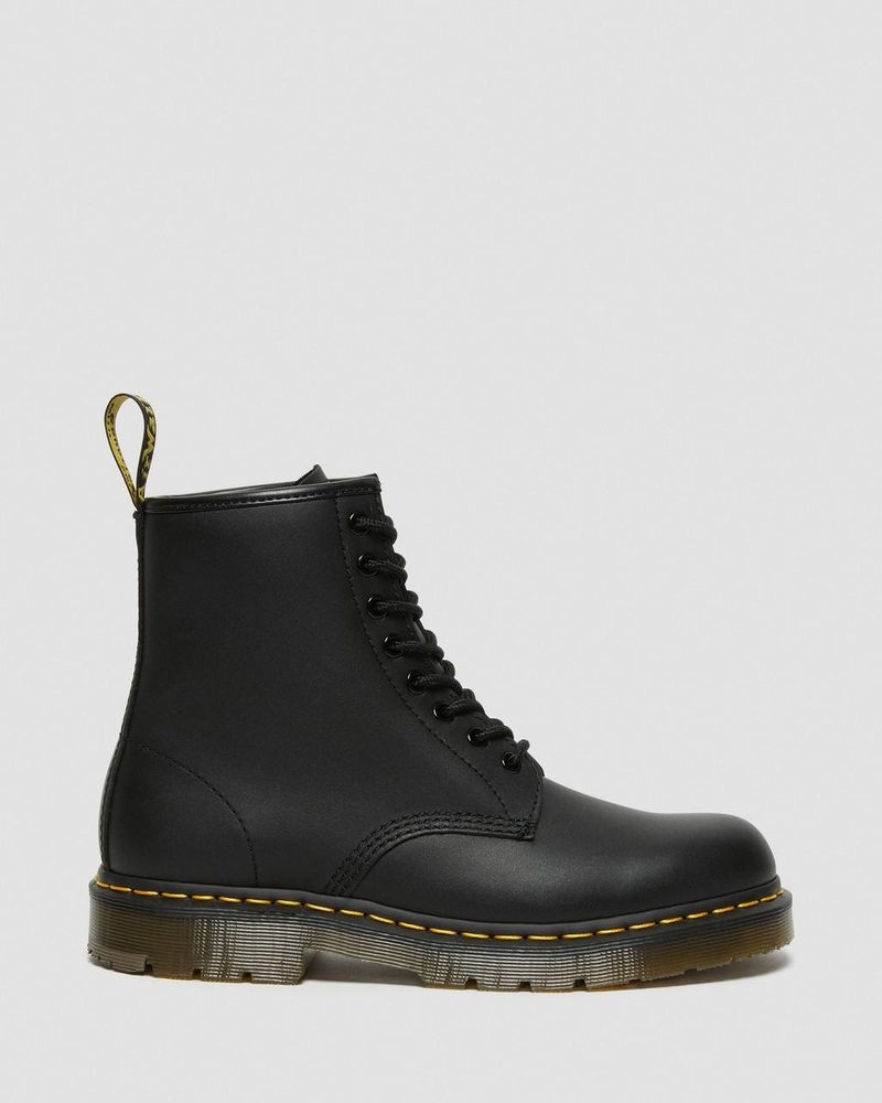 Black Dr Martens 1460 Slip Resistant Leather Lace Up Boots (Industrial Full Grain) Boots | PG66-W7JK