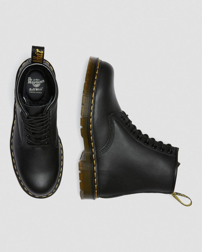 Black Dr Martens 1460 Slip Resistant Leather Lace Up Boots (Industrial Full Grain) Boots | PG66-W7JK