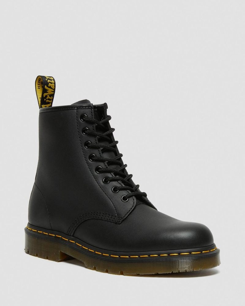 Black Dr Martens 1460 Slip Resistant Leather Lace Up Boots (Industrial Full Grain) Boots | TE47-U0QG