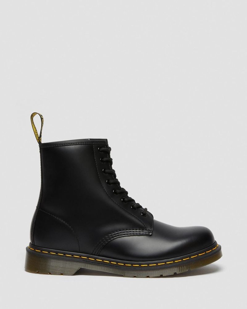 Black Dr Martens 1460 Smooth Leather Lace Up Boots (Smooth Leather) Boots | PD35-Y8GA