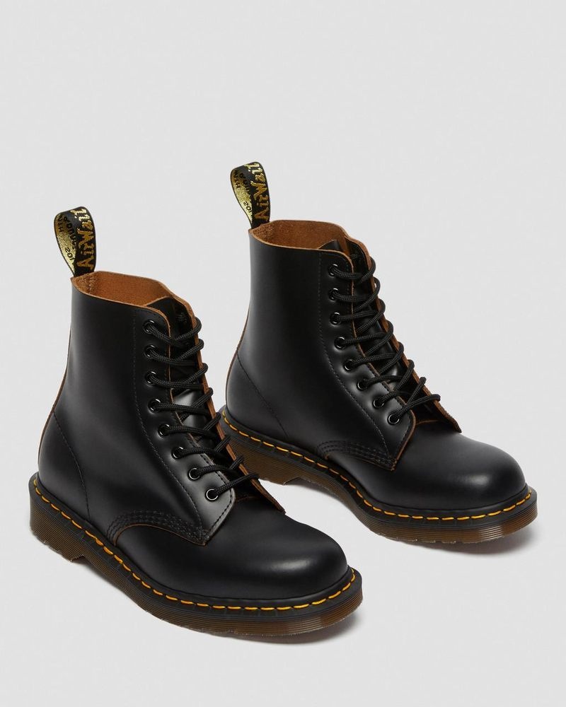 Black Dr Martens 1460 Vintage Made in England Lace Up Boots (Quilon) Boots | PB80-N9IE