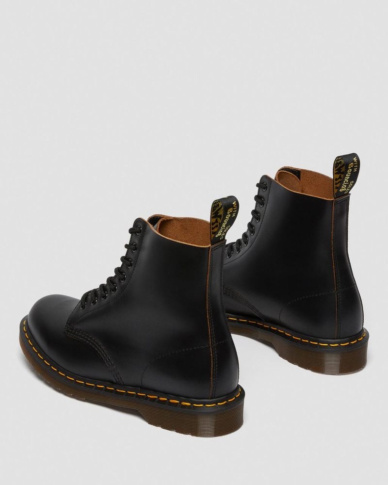 Black Dr Martens 1460 Vintage Made in England Lace Up Boots (Quilon) Boots | PB80-N9IE