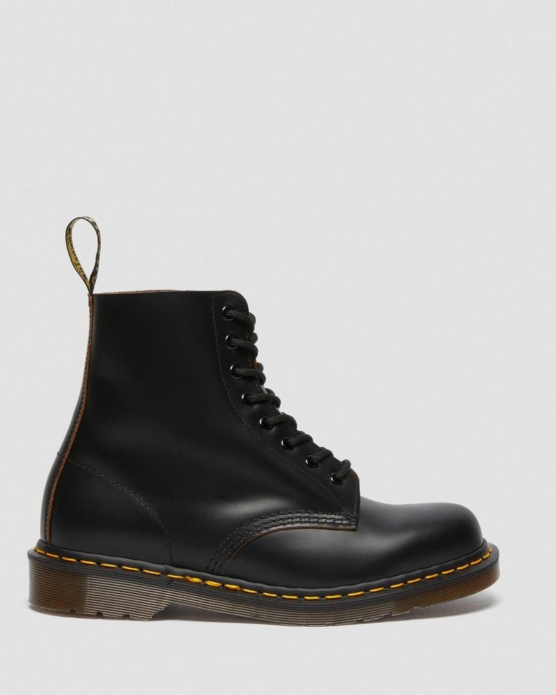 Black Dr Martens 1460 Vintage Made in England Lace Up Boots (Quilon) Boots | PB80-N9IE