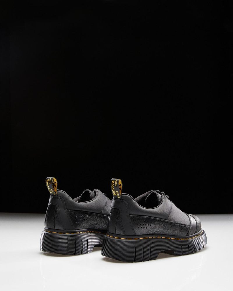 Black Dr Martens 1461 Beta Clubwedge Platform Oxford Shoes (Lunar+Sorento+Hub Ripstop) Platforms Shoes | NW66-P0QN