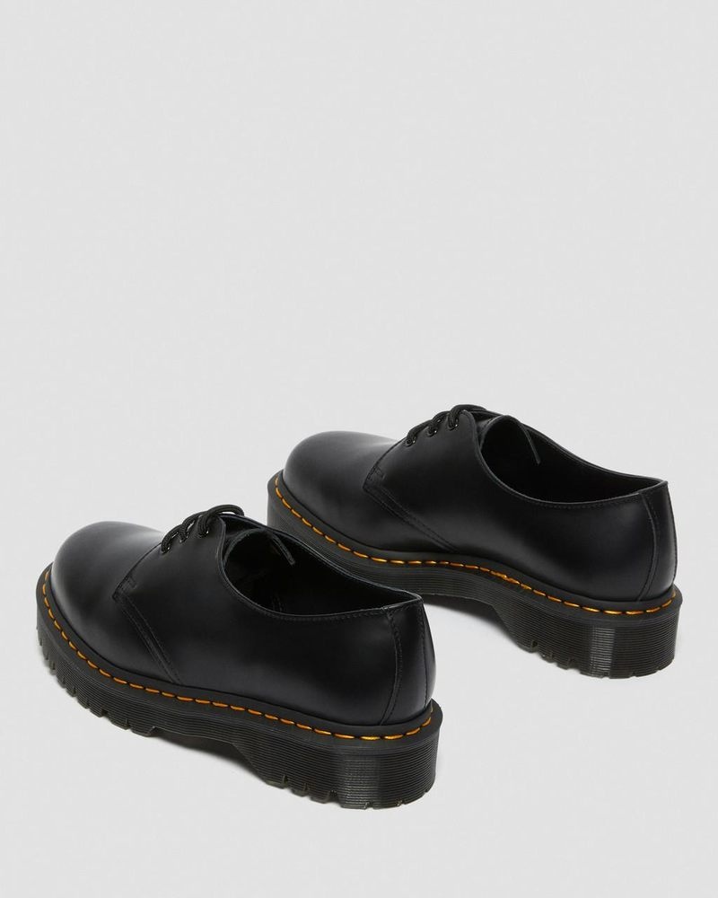 Black Dr Martens 1461 Bex Smooth Leather Oxford Shoes (Smooth Leather) Platforms | ZX28-V1ML