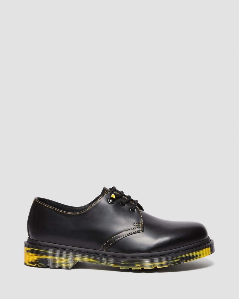 Black Dr Martens 1461 Marbled Sole Leather Oxford Shoes (Smooth Leather) Shoes | DW05-C9JW