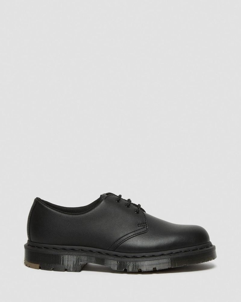 Black Dr Martens 1461 Mono Slip Resistant Oxford Shoes (Industrial Full Grain) Shoes | QN29-G4BH