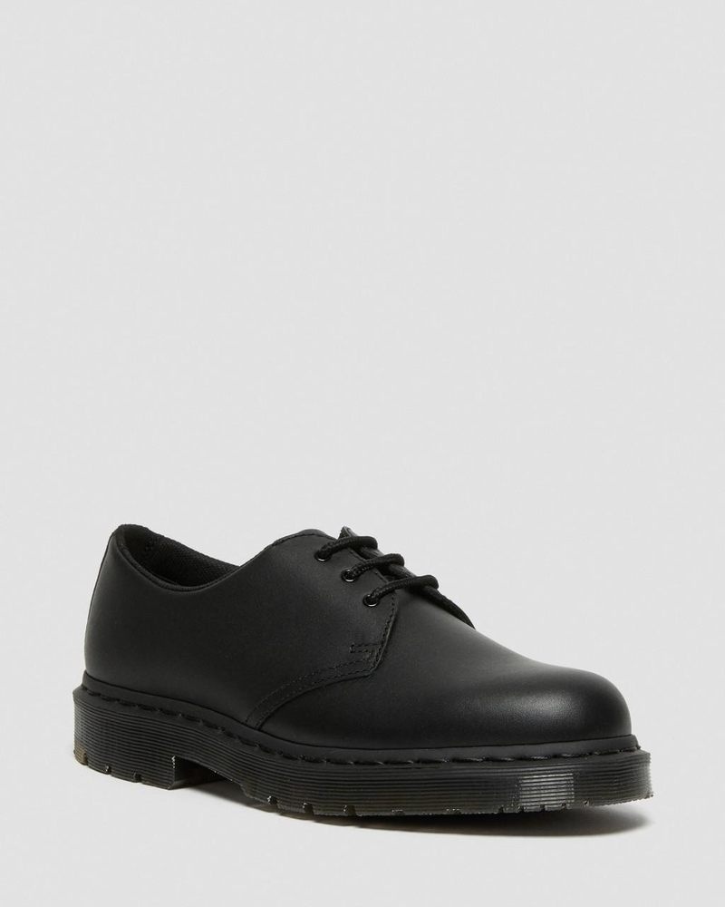 Black Dr Martens 1461 Mono Slip Resistant Oxford Shoes (Industrial Full Grain) Shoes | QN29-G4BH