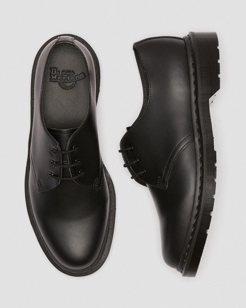 Black Dr Martens 1461 Mono Smooth Leather Oxford Shoes (Smooth Leather) Shoes | AM01-B8IE