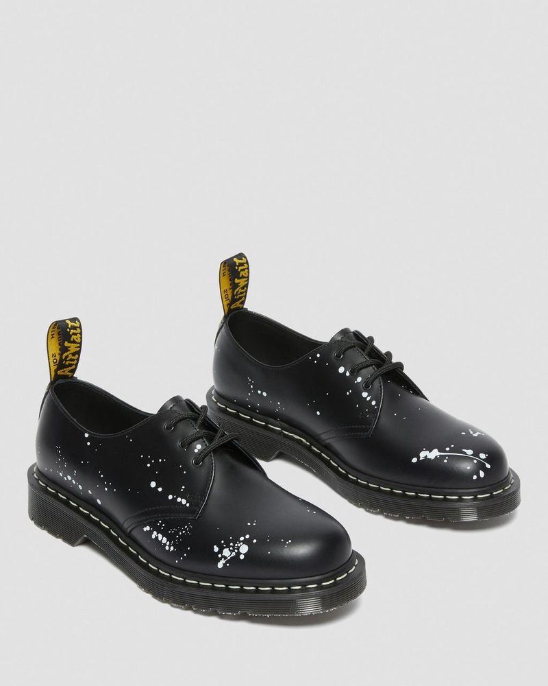 Black Dr Martens 1461 Neighborhood Smooth Leather Oxford Shoes (Smooth Leather) Shoes | JX75-P7WD