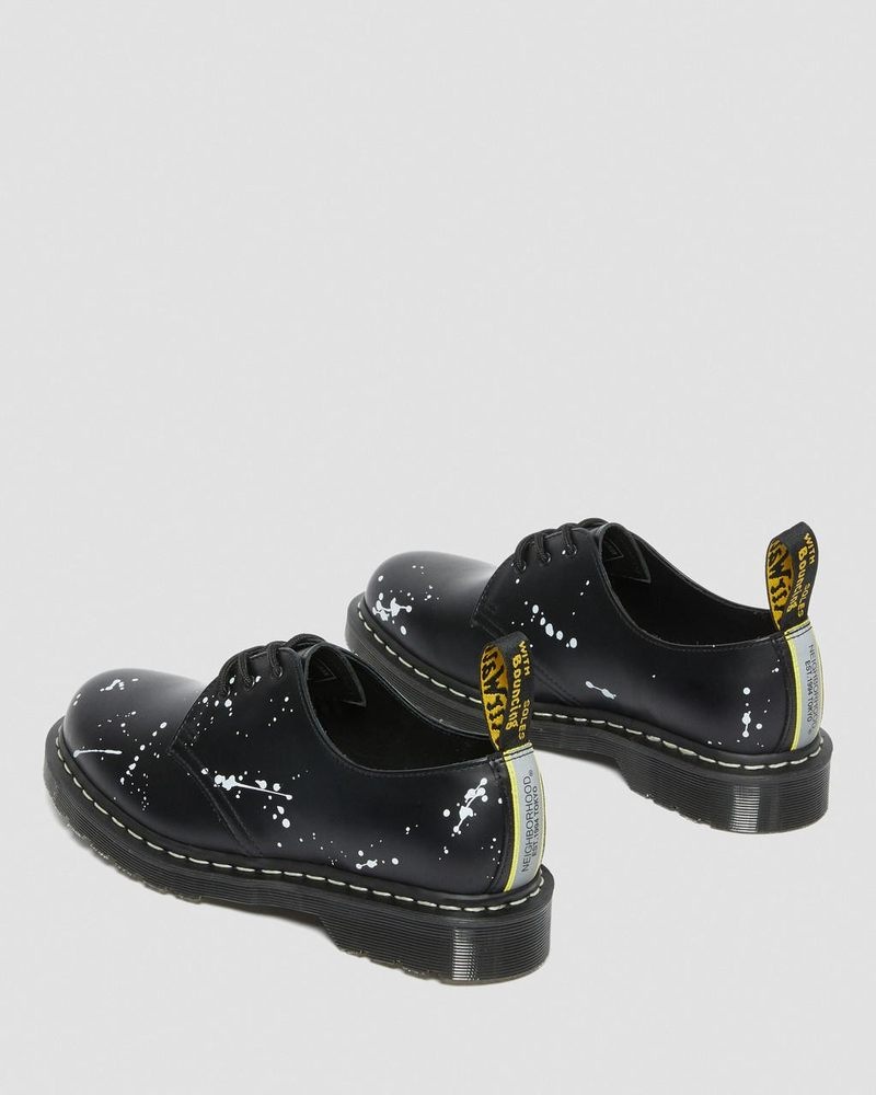 Black Dr Martens 1461 Neighborhood Smooth Leather Oxford Shoes (Smooth Leather) Shoes | JX75-P7WD