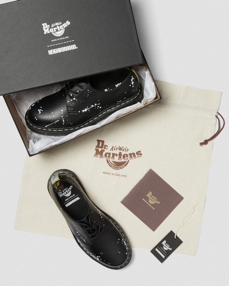 Black Dr Martens 1461 Neighborhood Smooth Leather Oxford Shoes (Smooth Leather) Shoes | JX75-P7WD