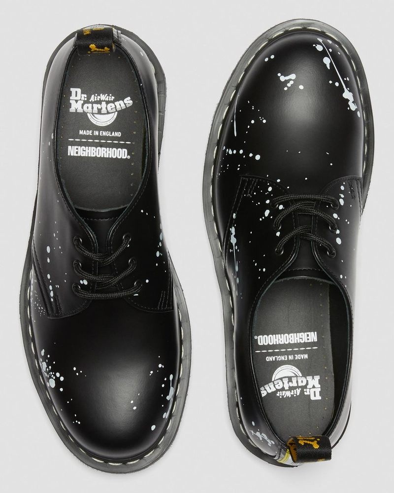 Black Dr Martens 1461 Neighborhood Smooth Leather Oxford Shoes (Smooth Leather) Shoes | JX75-P7WD