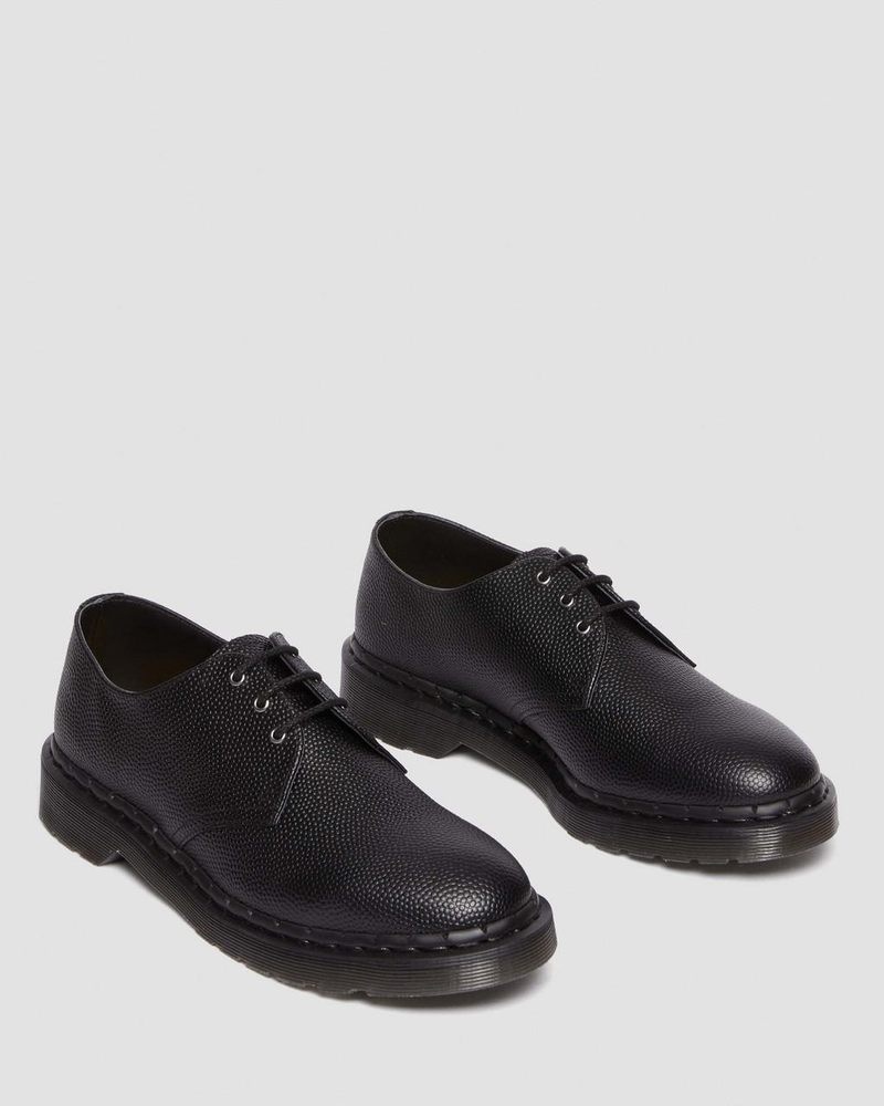 Black Dr Martens 1461 Pebble Grain Leather Oxford Shoes (Atlas Pebble Grain) Shoes | FK55-B9DO