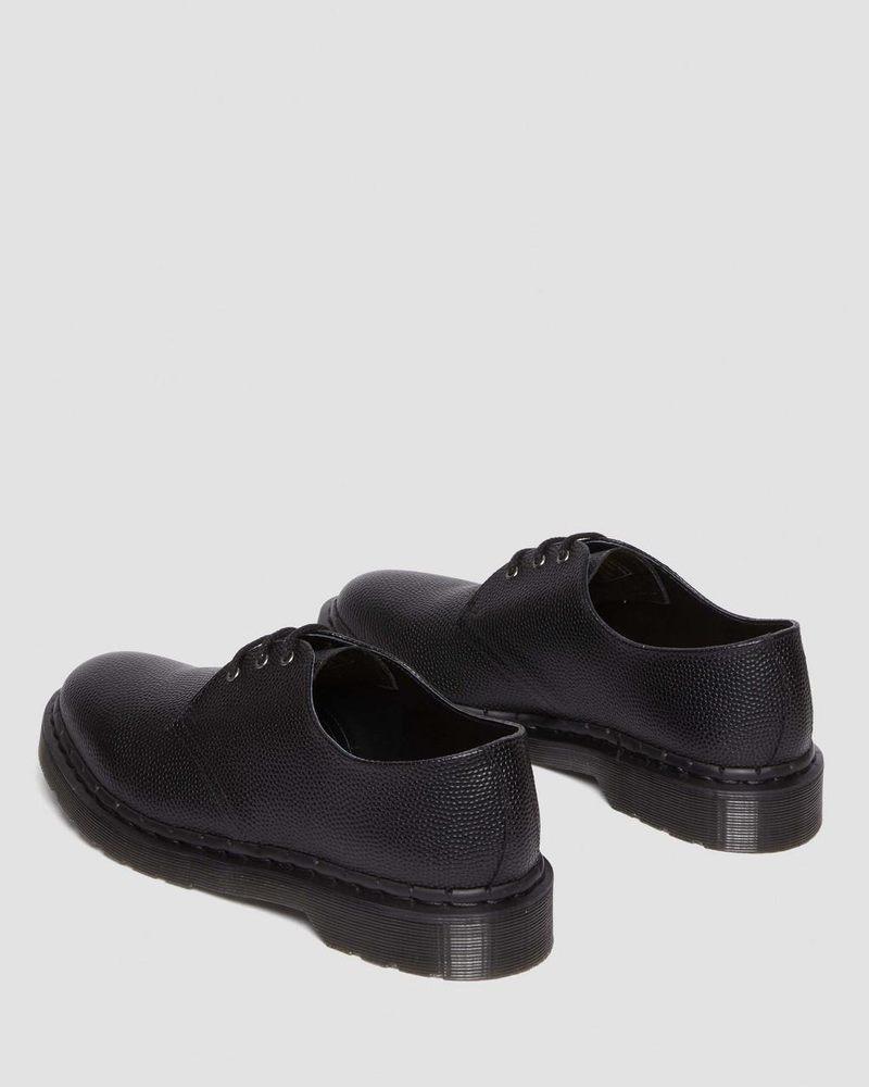 Black Dr Martens 1461 Pebble Grain Leather Oxford Shoes (Atlas Pebble Grain) Shoes | FK55-B9DO