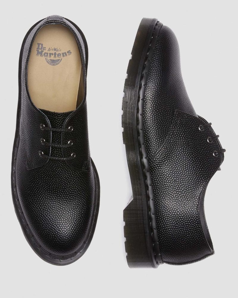 Black Dr Martens 1461 Pebble Grain Leather Oxford Shoes (Atlas Pebble Grain) Shoes | FK55-B9DO