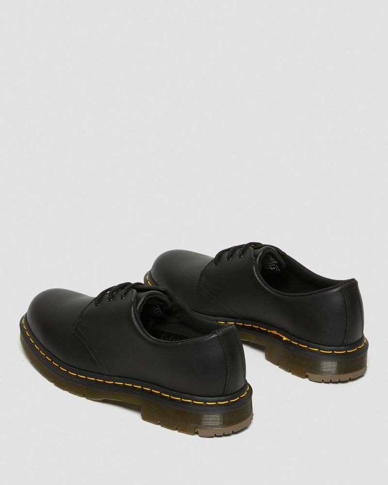 Black Dr Martens 1461 Slip Resistant Leather Oxford Shoes (Industrial Full Grain) Shoes | YX67-A9TD